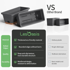 LESOASIS window box planter grey stacked design, space-saving solution.
