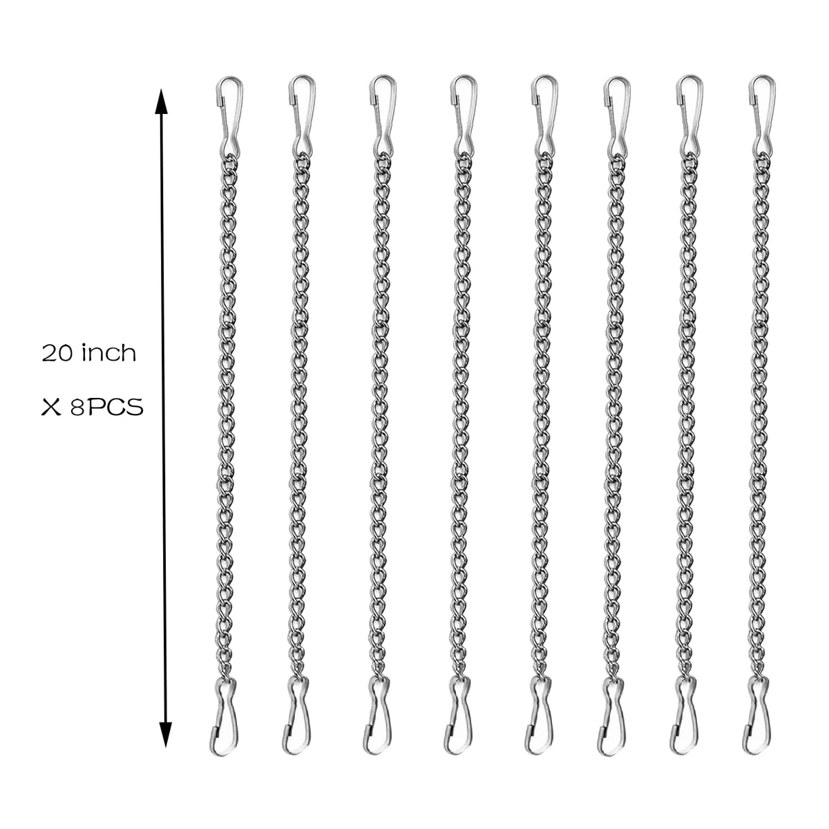 LESYDGSI 20-inch hanging chains showing versatile indoor and outdoor use with quick links.