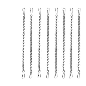 LESYDGSI 8-piece hanging chains closeup highlighting rust-resistant stainless steel and secure quick links.