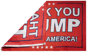 Let It Fly flag 3x5 close-up showing four-row stitching for durability