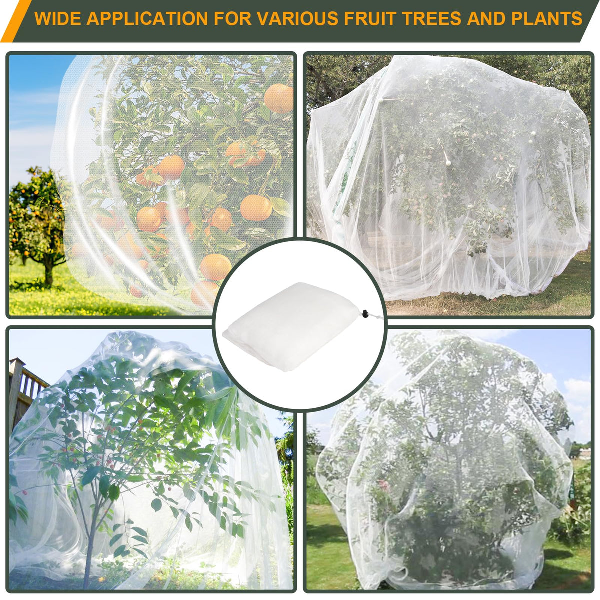 Letesult garden protection netting in action shielding plants from birds and insects.