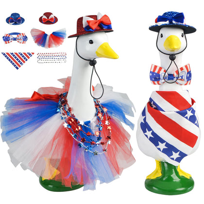 Letesult independence day goose outfits eight-piece set enhances outdoor decor