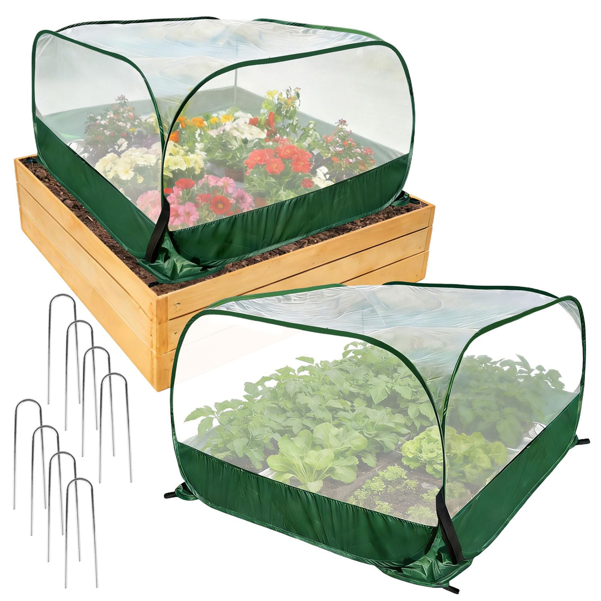 Letesult pop-up garden cover blocks pests while letting sunlight reach plants