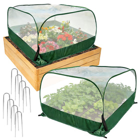 Letesult pop-up garden cover blocks pests while letting sunlight reach plants