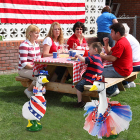 Letesult porch goose outfits fit 23-inch statue easily