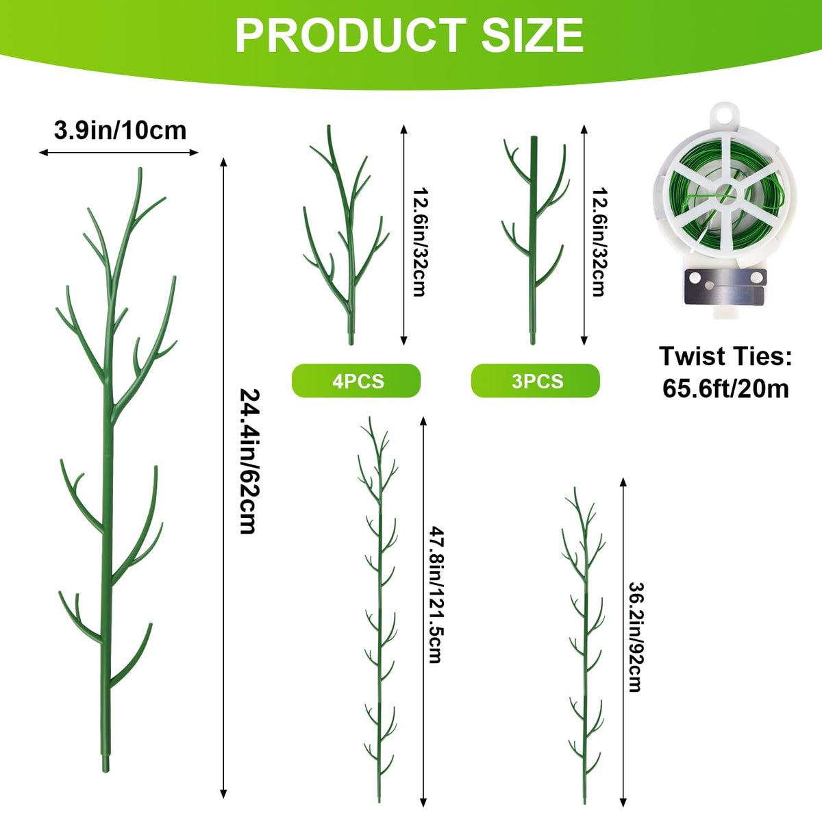 letesult stackable plant stakes demonstrate adjustable height.