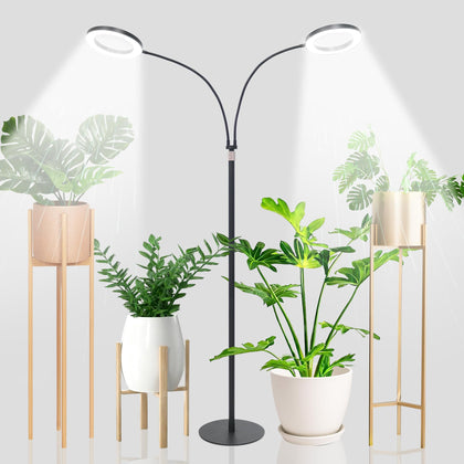 LETKEYS dual-head grow light with broad coverage for indoor greens