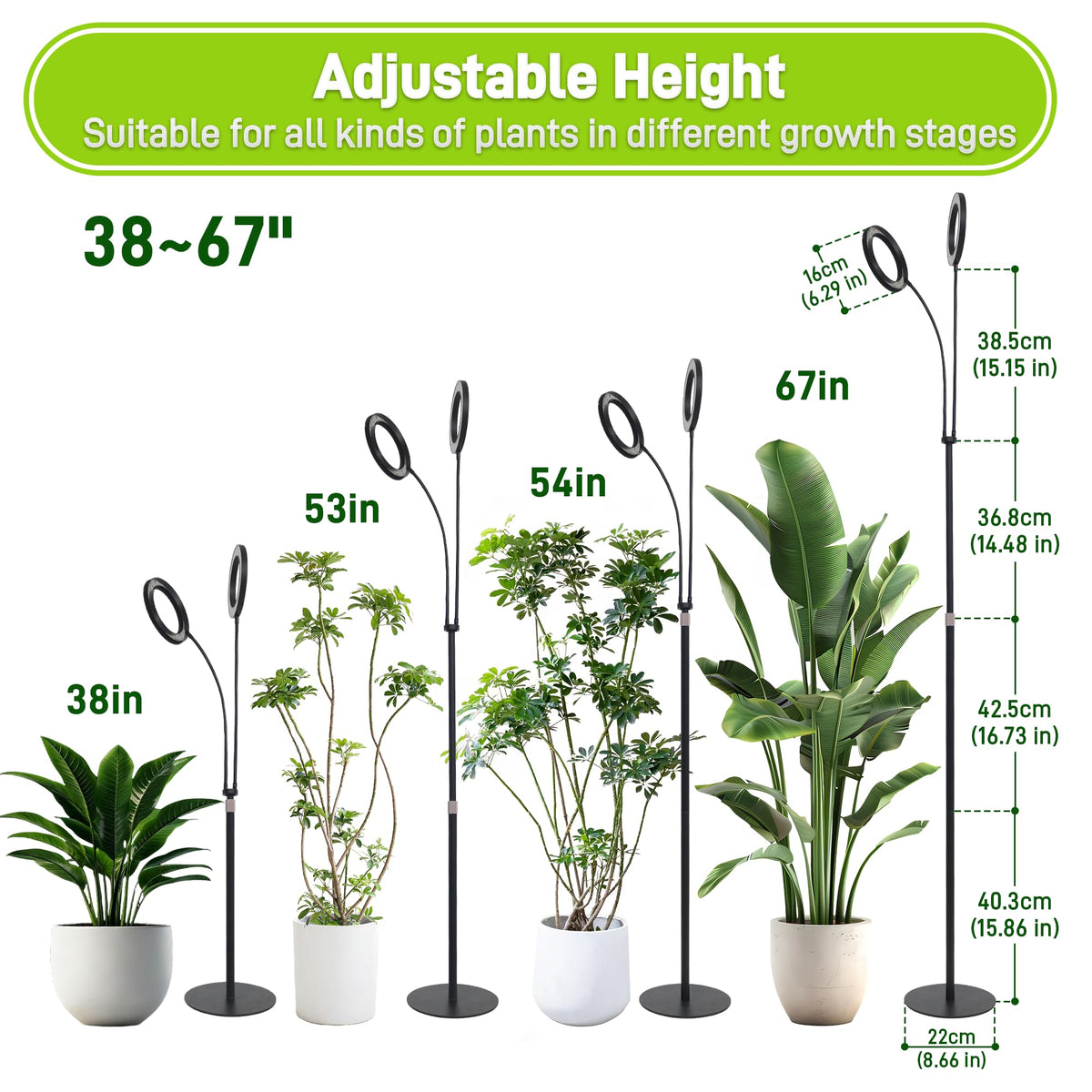 LETKEYS height-adjustable stand for seedlings to mature plants