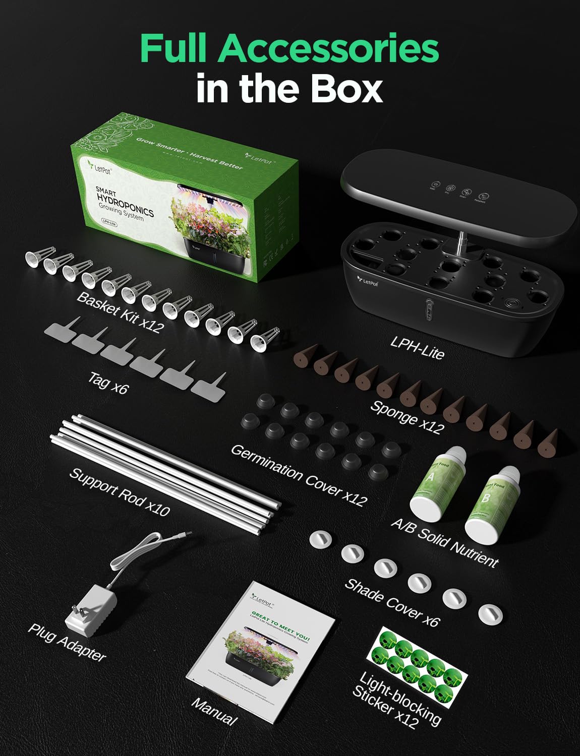 LETPOT LPH-Lite LED lights in use over greens