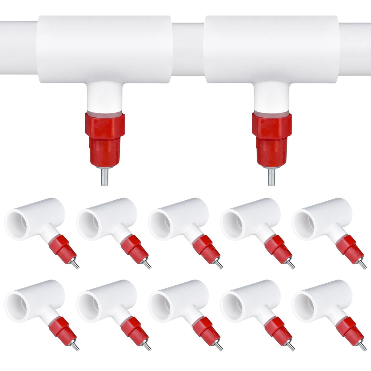 LetsFix 10Pcs chicken nipples waterer kit for reliable flock hydration.