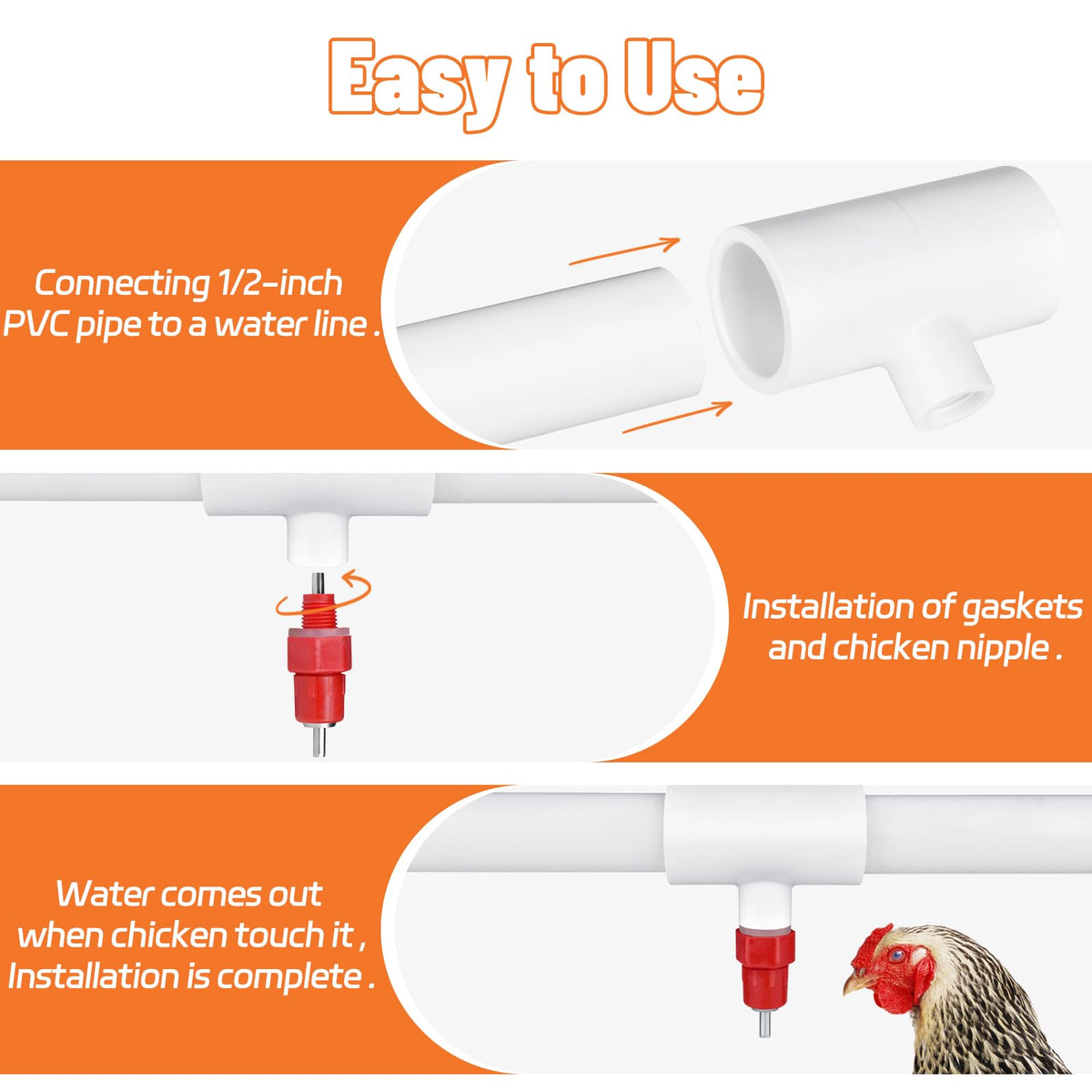 LetsFix coop drip-free waterer setup keeps litter dry and birds hydrated.