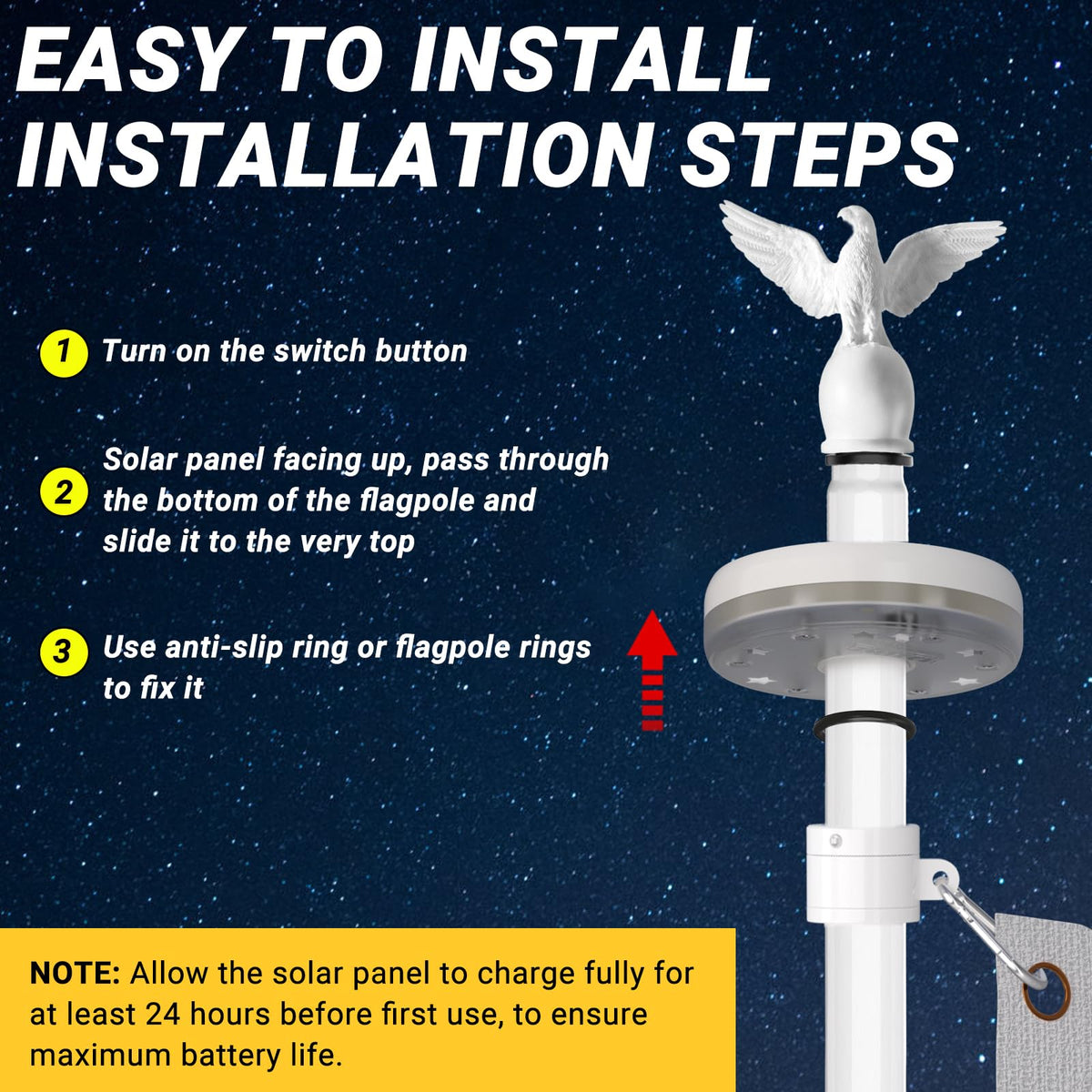 LetSTRY top eagle finial adds classic decorative finish.