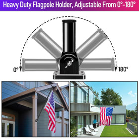 LETSTRY wall-mount flagpole installed on residential exterior.