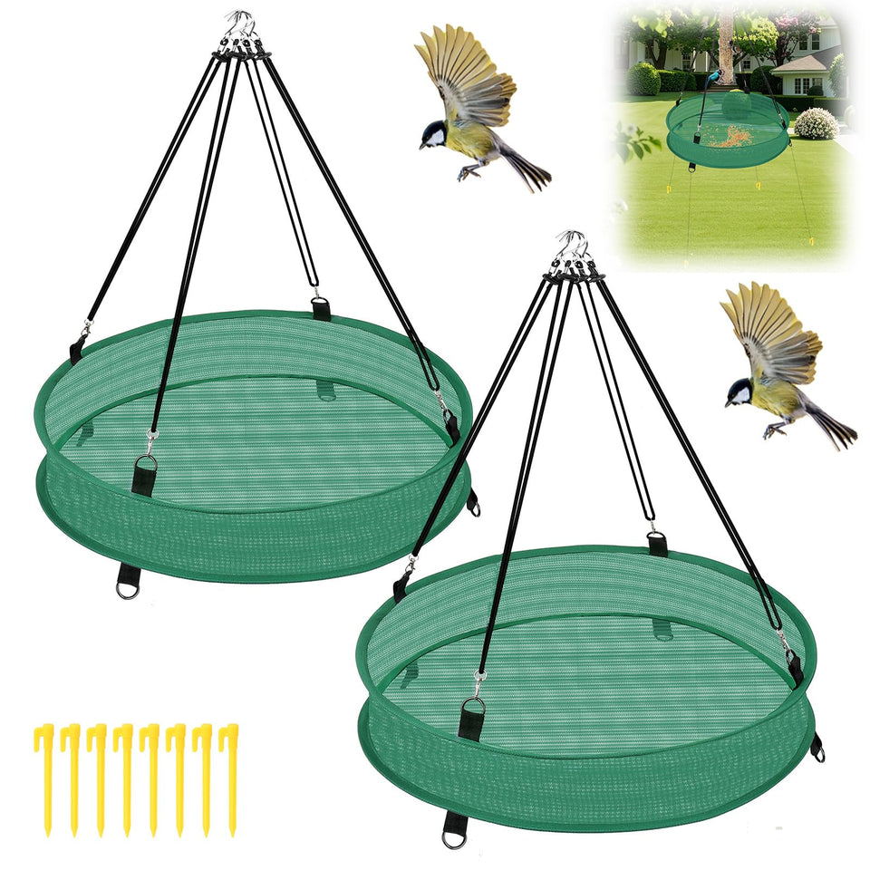 Lettry bird seed catcher tray 16-inch hanging design keeps seeds off the ground and yard neat.