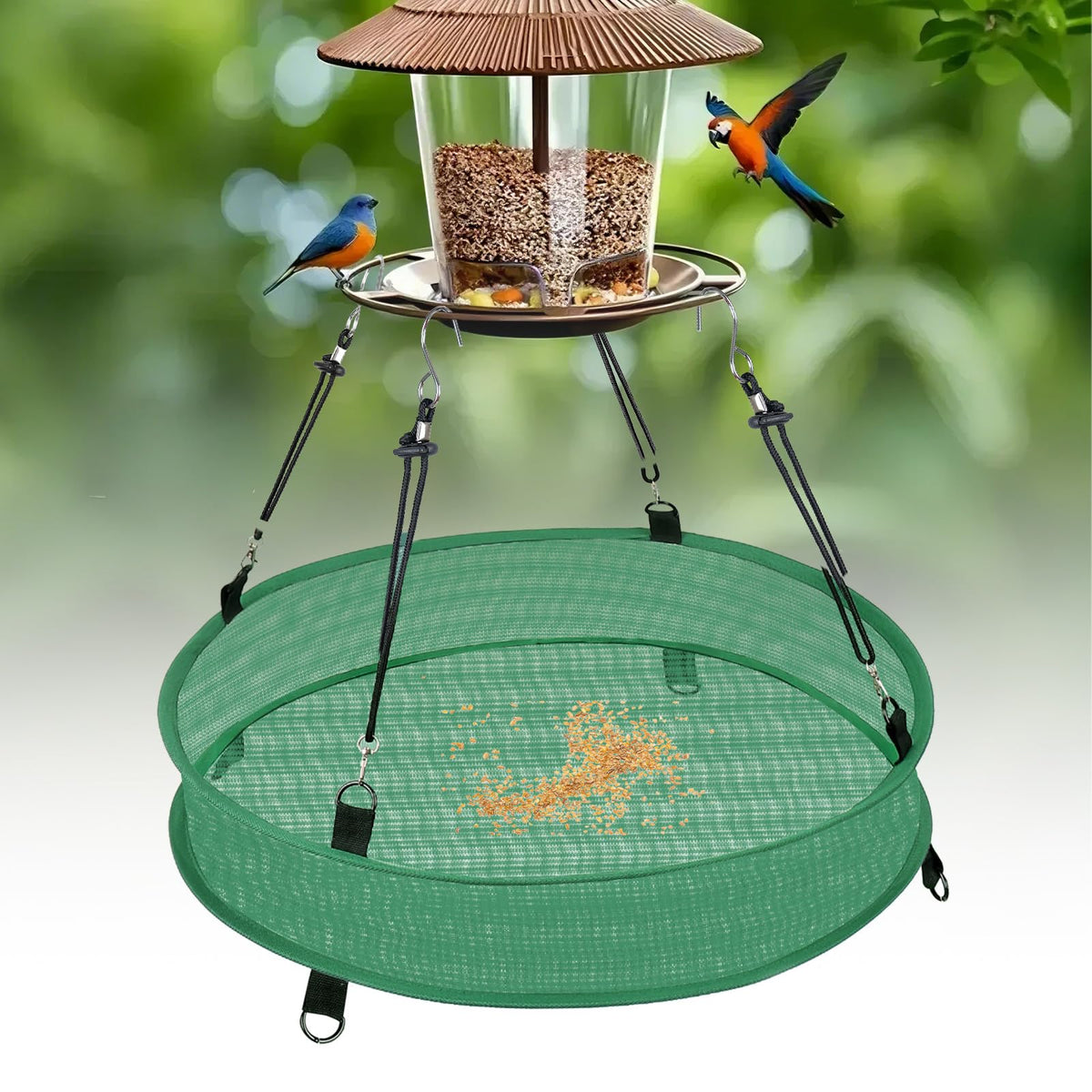 Lettry catches seeds to keep ground tidy around feeders