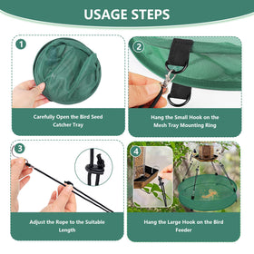 Lettry seed catcher installation with hook and mounting ring