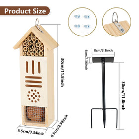 Lettry insect house stake height adjustable demonstrates flexible placement for balcony or yard.