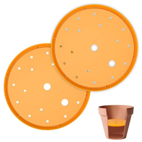 Lettry 11-inch orange round planter insert with drainage holes for healthier roots