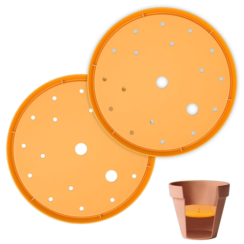 Lettry 11-inch orange round planter insert with drainage holes for healthier roots