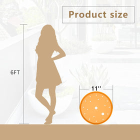 Lettry orange planter insert shown with decorative arrangements for events