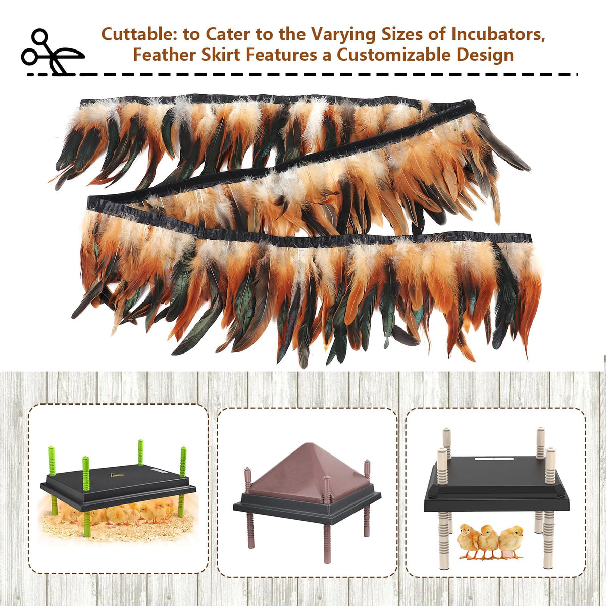 Lettry removable and reusable feather skirt supports storage after use.