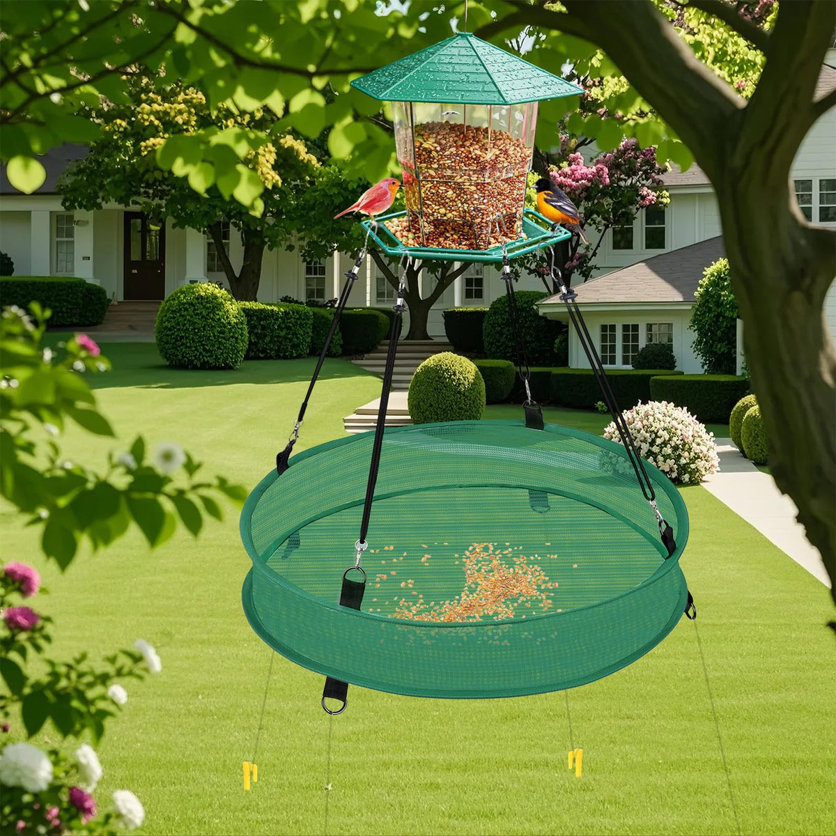 Lettry seed catcher tray depth 4 inches supports more seeds and shells.
