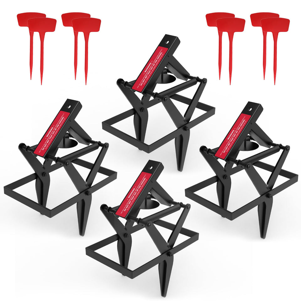 LETYANGER mole-trap in scissor-setup for quick underground capture.