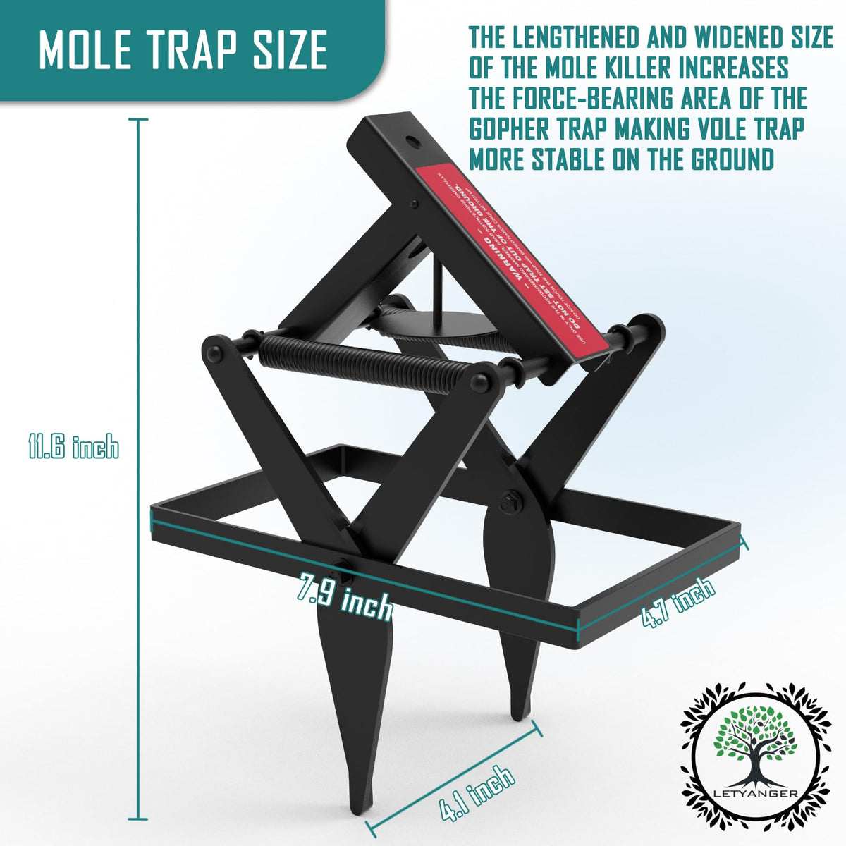 LETYANGER reusable mole traps pack four for ongoing yard protection.