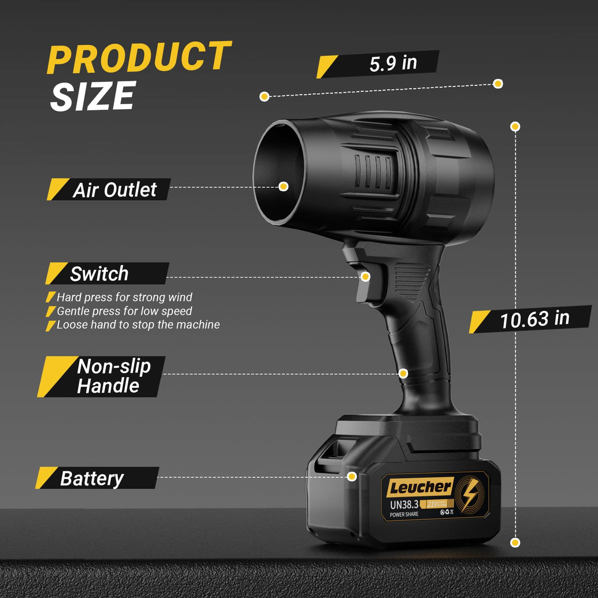 Leucher 21V batteries provide up to 40 minutes runtime on charge.