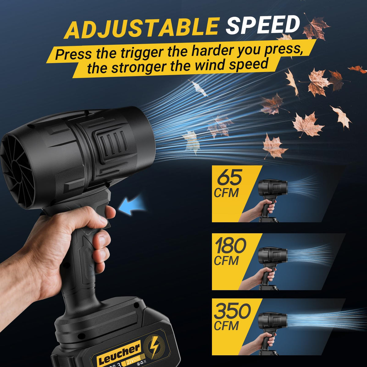 Leucher leaf blower safety features support safer outdoor use.