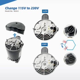 LEUNGOO B2853 115-230V option highlights flexible power wiring for setups.