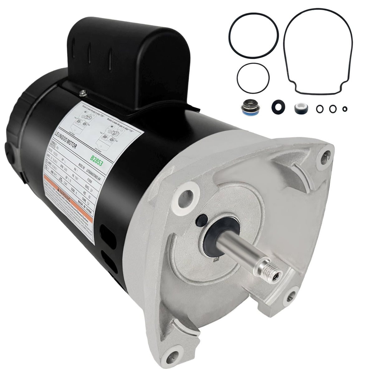 LEUNGOO B2853 front view shows compact 1 HP motor for quick installations.