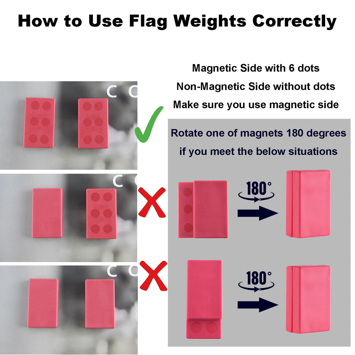 LEVOSHUA heavy-duty-magnet-weights-wind-resilience keep flags from wrapping around poles.