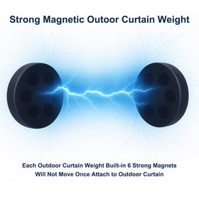 LEVOSHUA waterproof, rubber-coated weights protect outdoor drapes