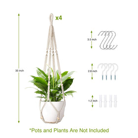 LEWESU macrame set includes S-hooks and ceiling hooks for secure mounting.