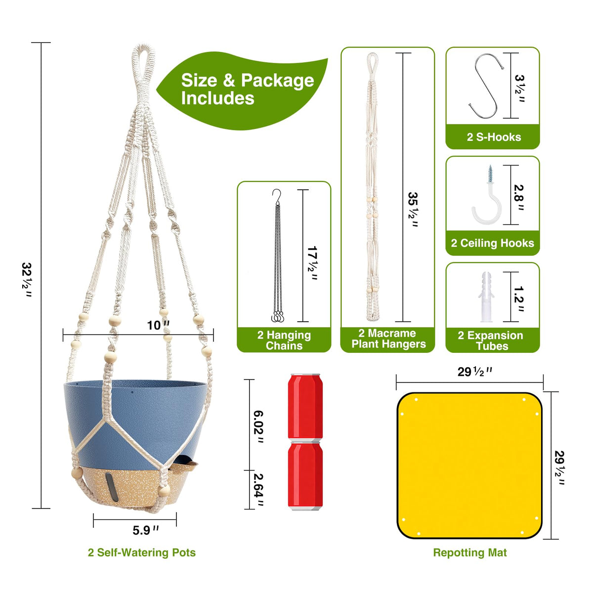 LEWESU water level indicator shown on hanging pot to guide watering