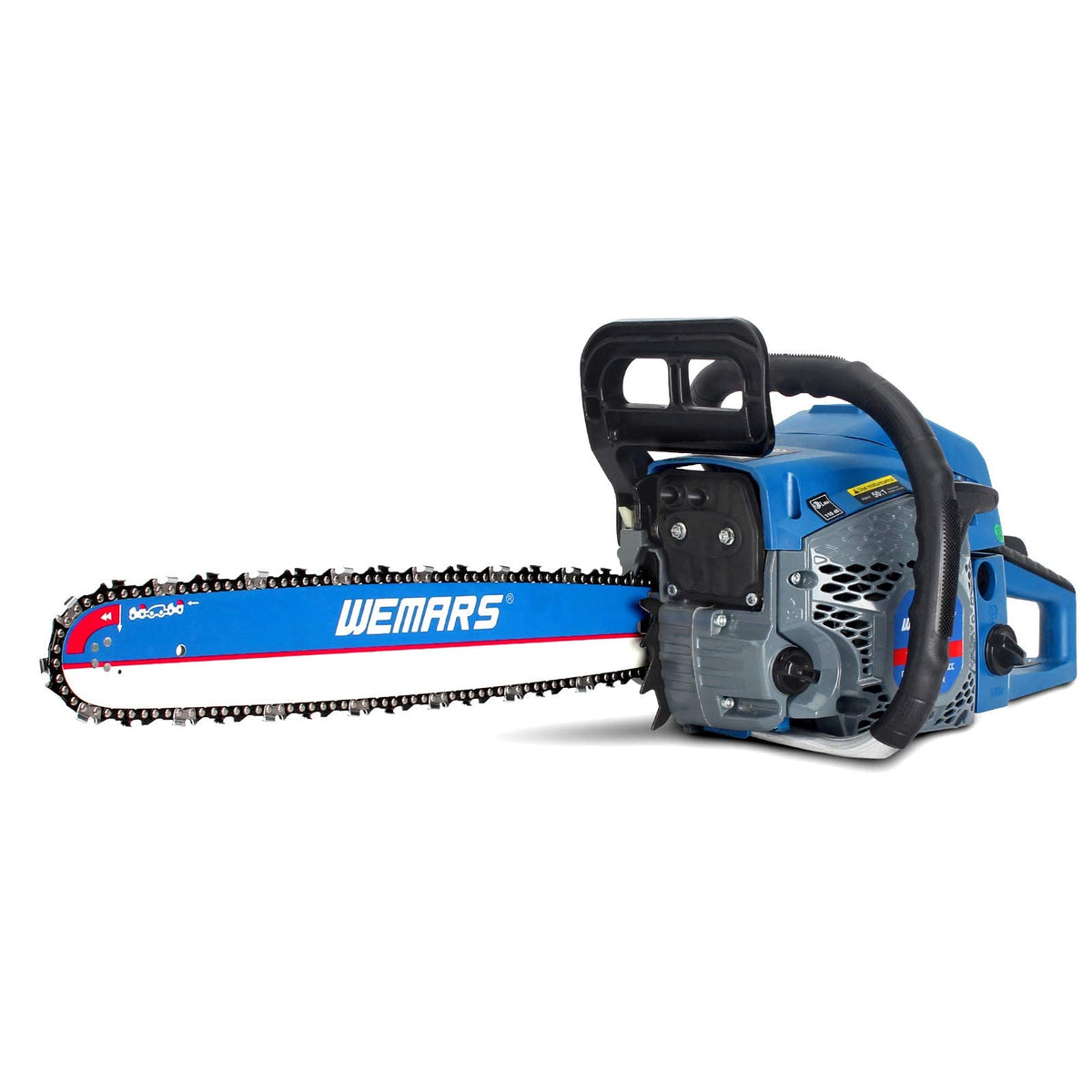 Lewhale 52cc gas chainsaw with 18-inch bar for efficient outdoor wood cutting