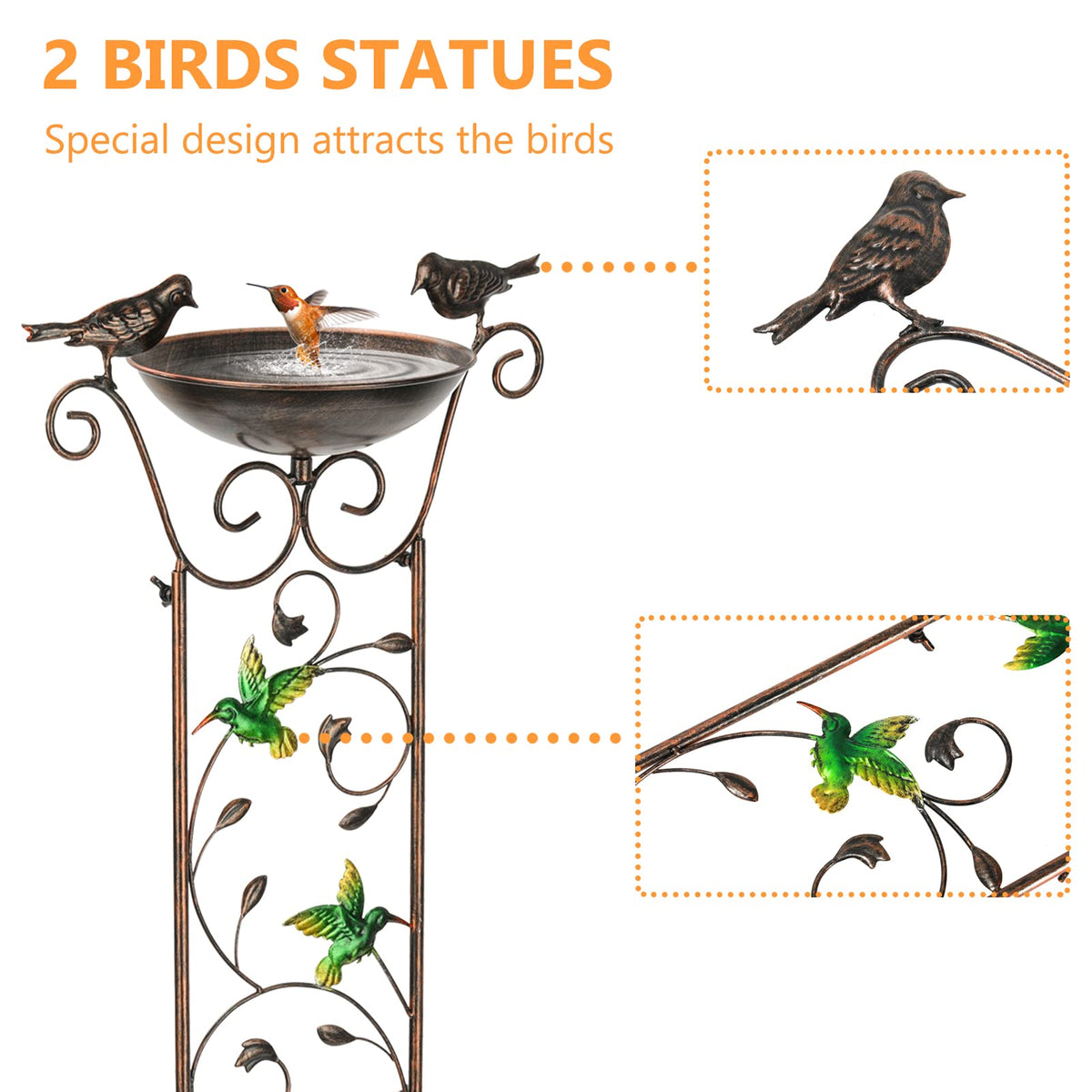 LEWIS&WAYNE four hummingbirds on trellis add vibrant garden detail.