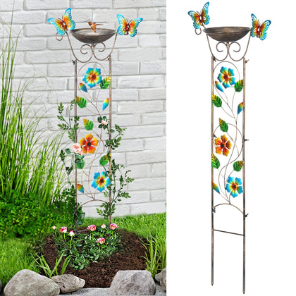 LEWIS&WAYNE garden trellis bird bath top bowl invites birds to drink and bathe.