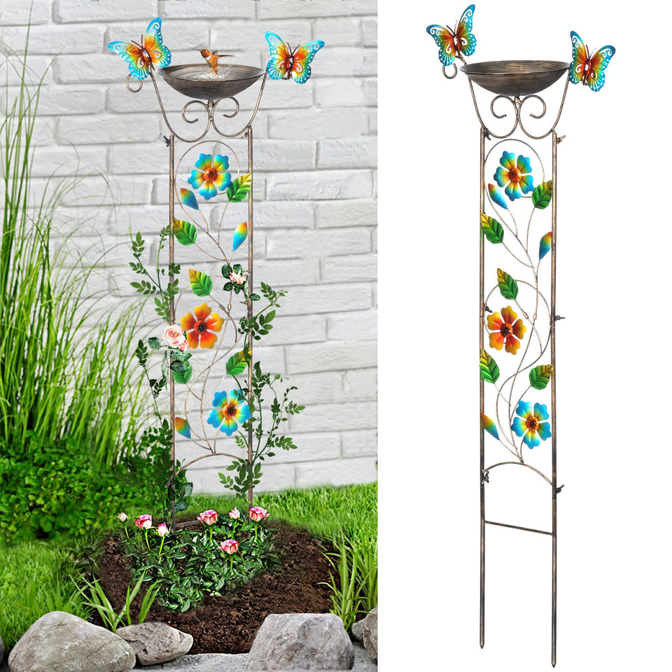 LEWIS&WAYNE garden trellis bird bath top bowl invites birds to drink and bathe.