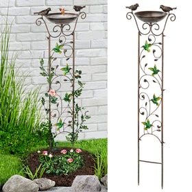 LEWIS&WAYNE garden trellis bird bath top bowl provides refreshing water for birds.