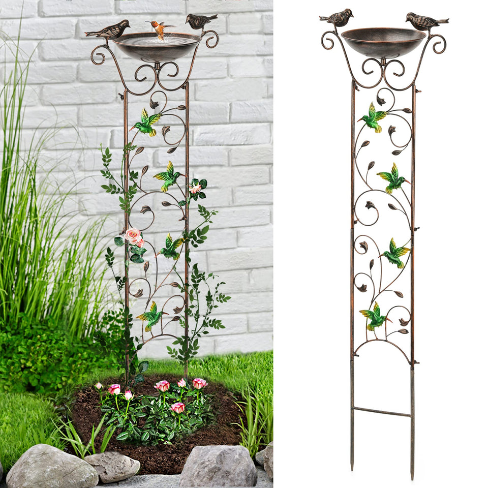 LEWIS&WAYNE garden trellis bird bath top bowl provides refreshing water for birds.