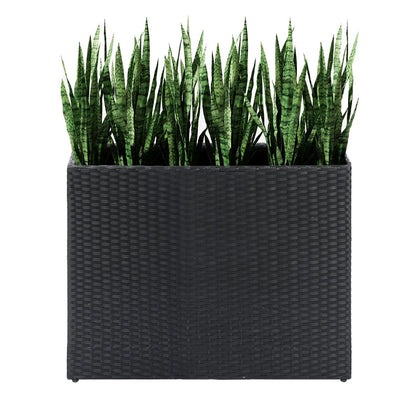 LEWIS&WAYNE tall planter exterior view with rectangular wicker design for outdoor spaces