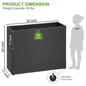LEWIS&WAYNE tall planter removable liner keeps soil separate and planter clean