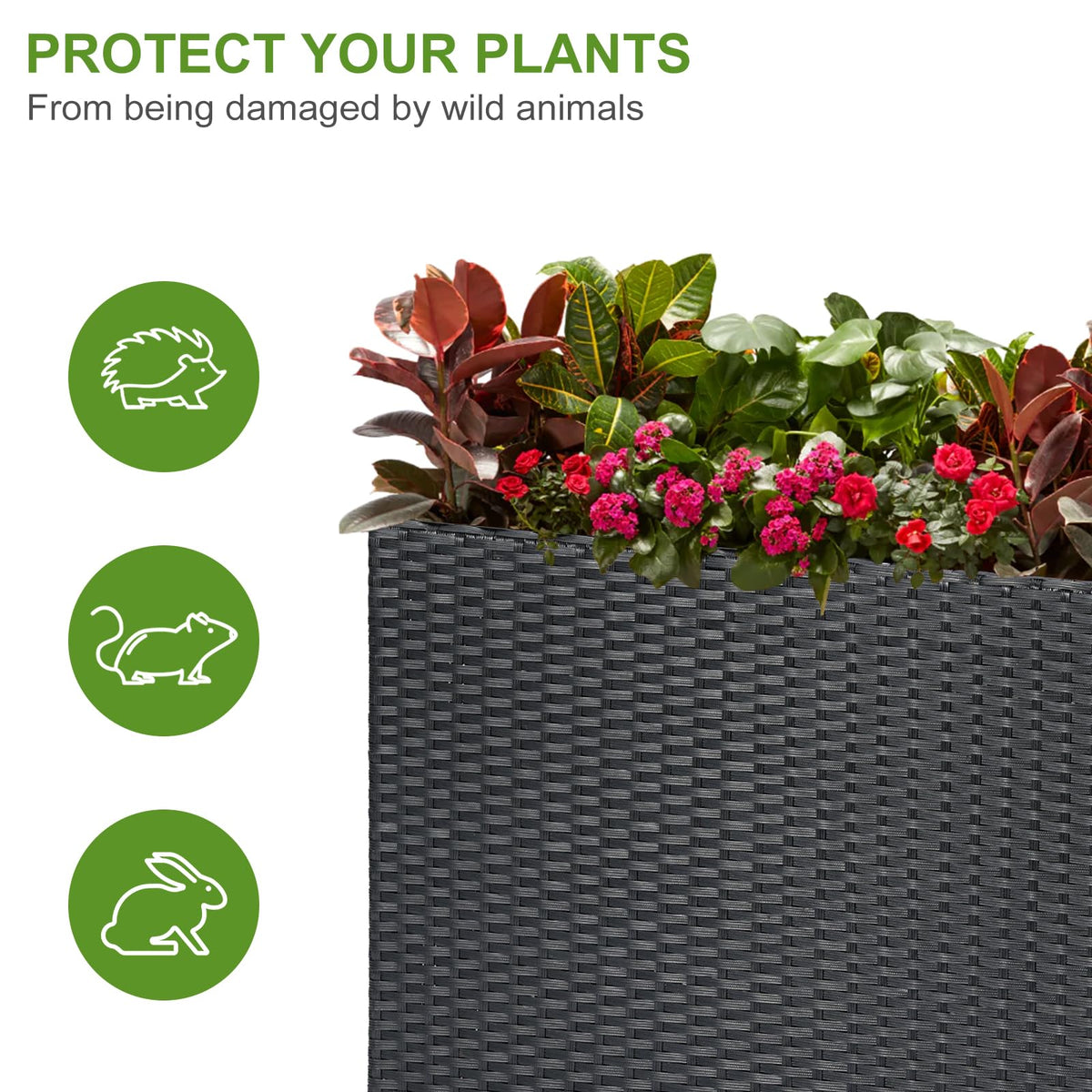 LEWIS&WAYNE tall planter weather-resistant frame ensures outdoor durability