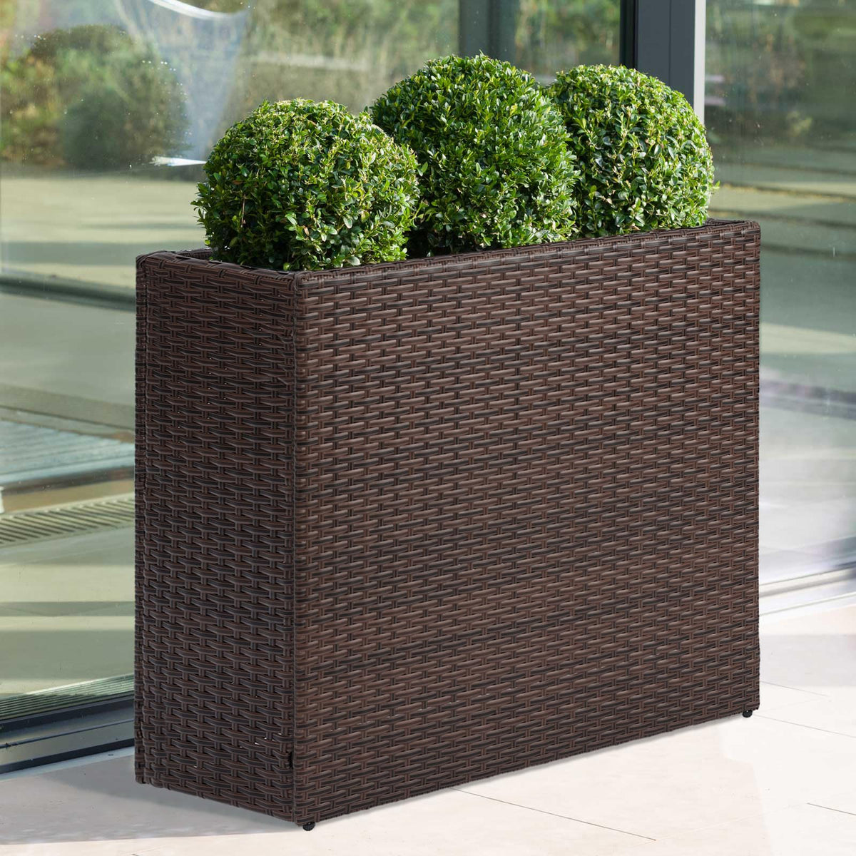 LEWIS&WAYNE tall planter flat-pack assembly showing easy setup