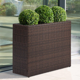 LEWIS&WAYNE tall planter flat-pack assembly showing easy setup