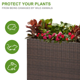 LEWIS&WAYNE tall planter with plants demonstrates generous soil capacity
