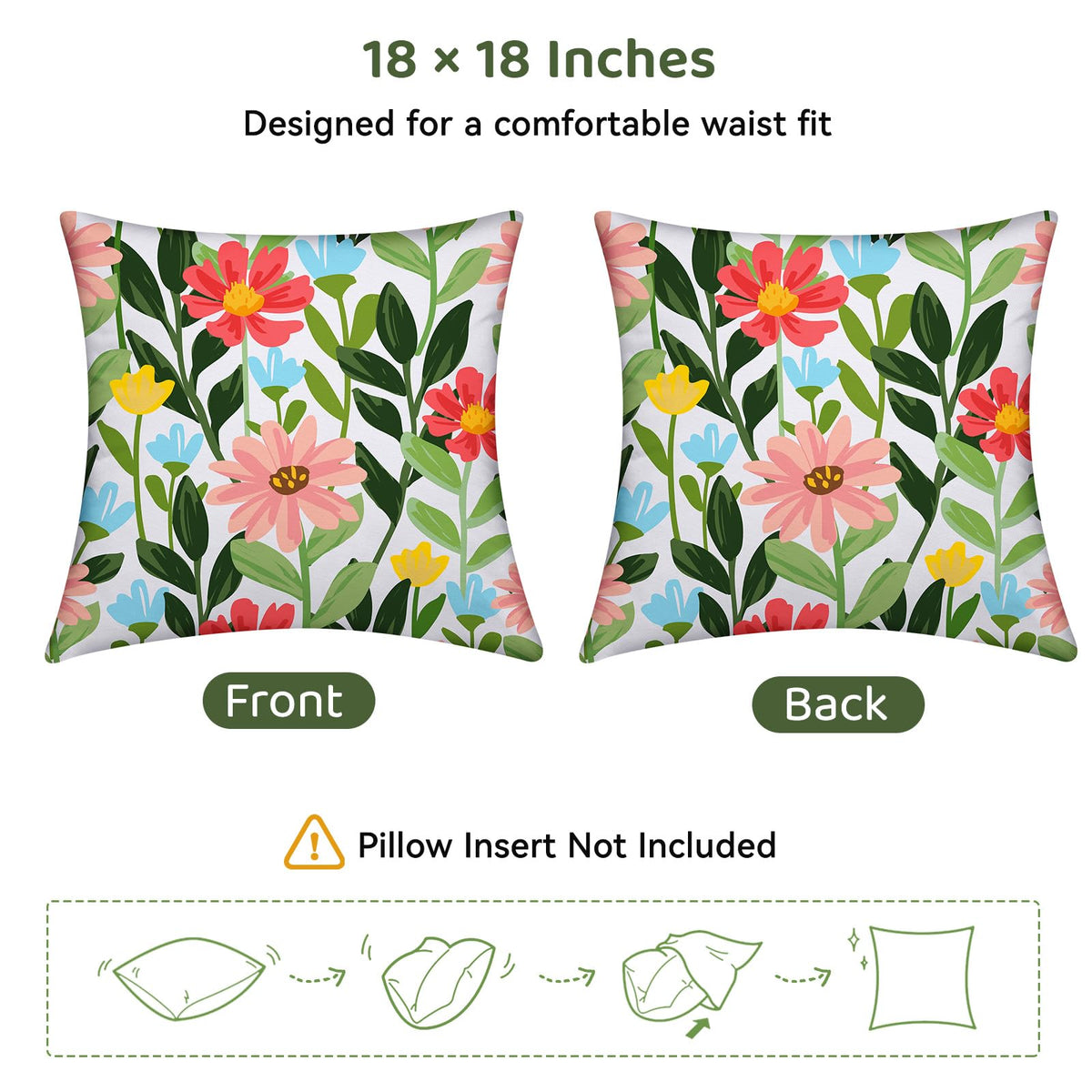 Lewondr hidden-zipper outdoor pillow cover keeps inserts secure and neat.
