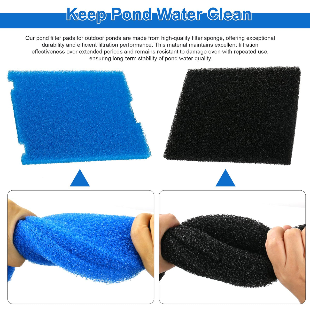LEWEREST durable foam sponge maintains pond water quality over time